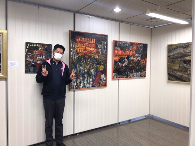 堺市西区文化会館でだんじりの油絵展